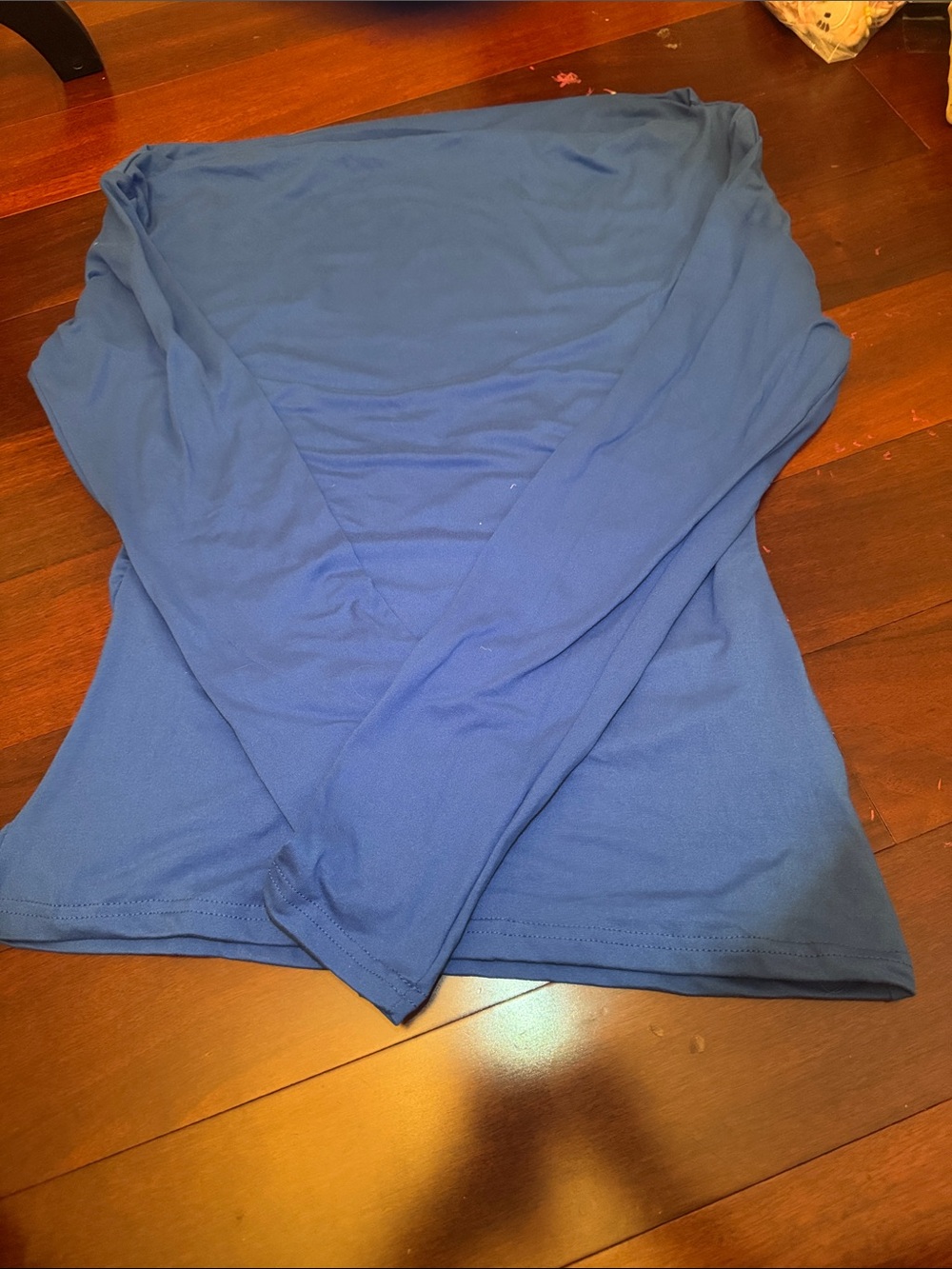 Women's Long Sleeve Asemmetrical Boatneck Top - Beautiful Blue